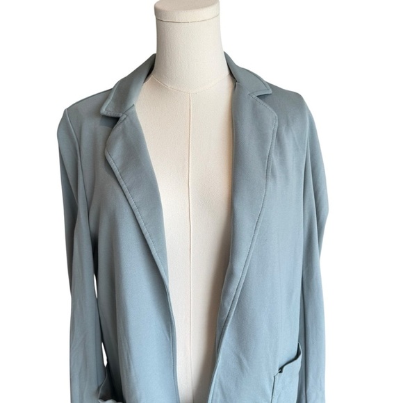 Athleta - Eastbound Ponte Stretch Knit Open Front BlazerJacket Sage Green Sz 4 - Picture 3 of 7